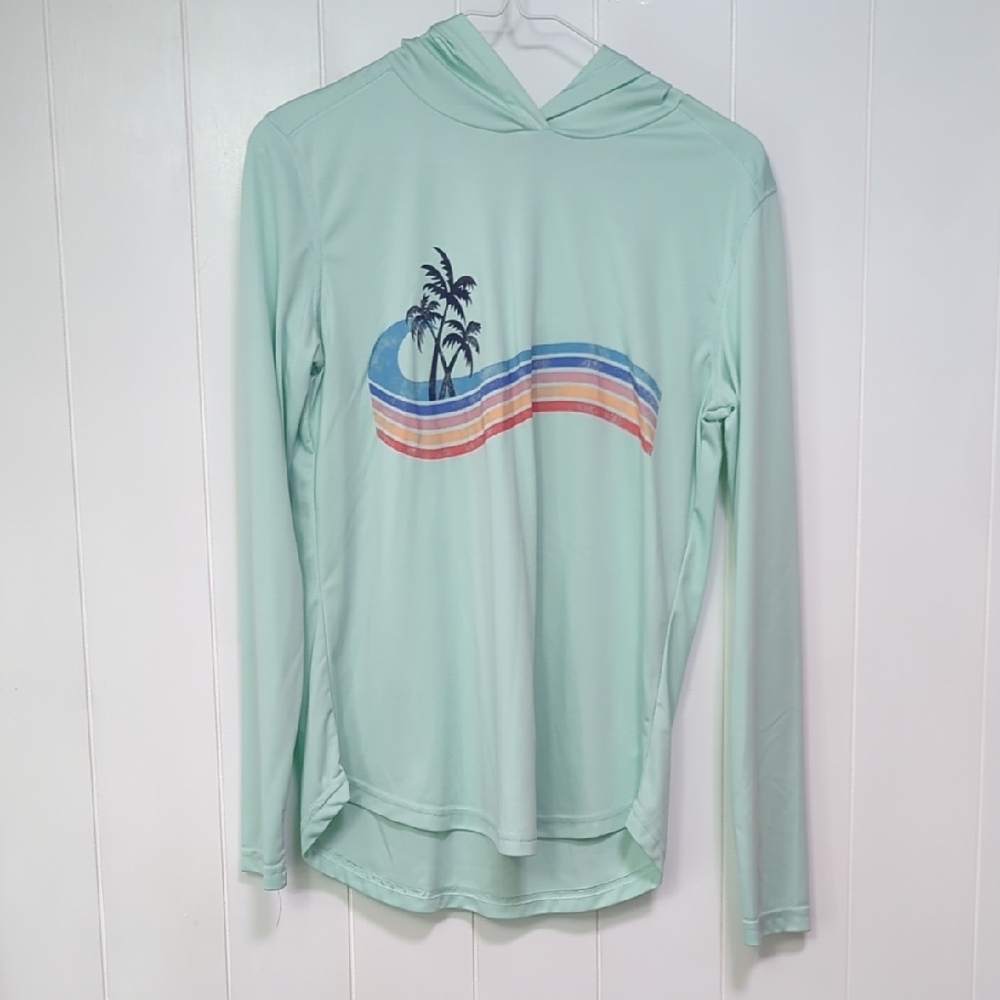 ❤️5/$25 Mint Green Kids Swim Hoodie Shirt